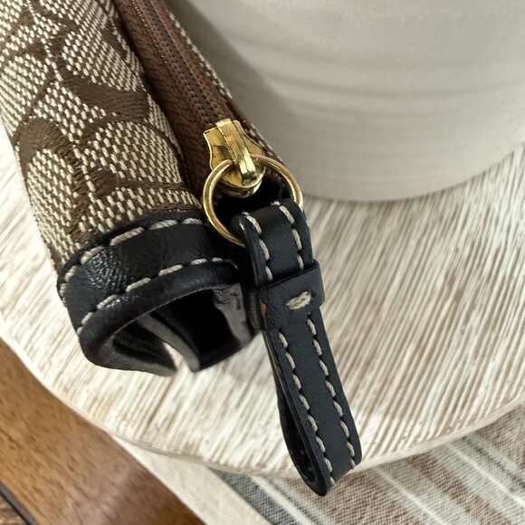 COACH VINTAGE TRIFOLD CHECKBOOK WALLET & INSERT MONOGRAM CANVAS LEATHER - Picture 4 of 16